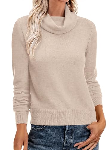 ANRABESS Womens Cowl Neck Long Sleeve Fall Light Sweater |