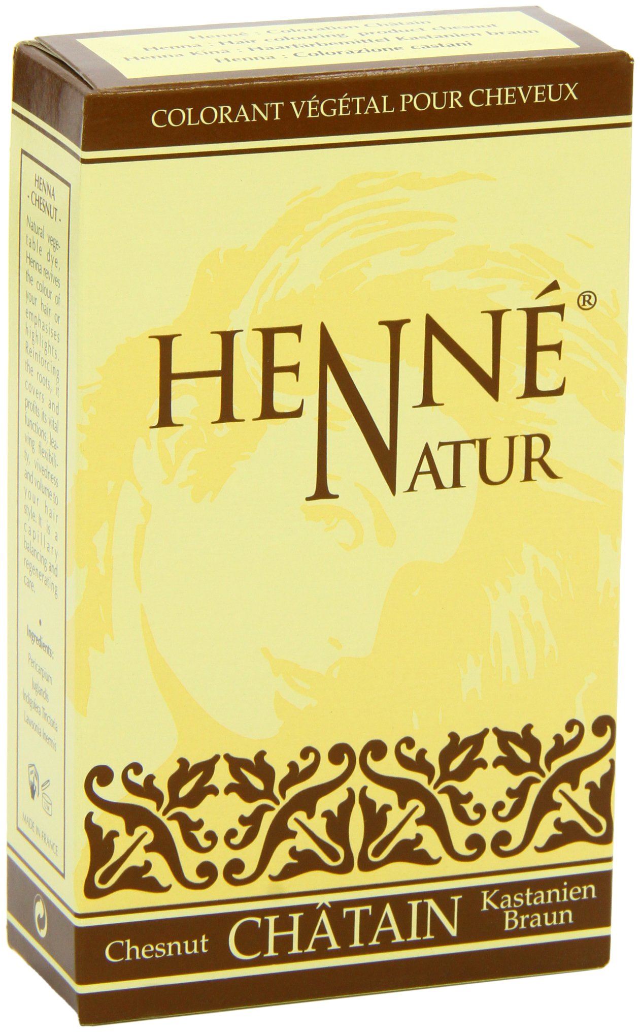 Henne Natur Chestnut - Tinte en polvo para el cabello, 90 g