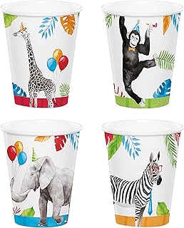 Creative Converting Party Animals Paper Cups, 8 ct