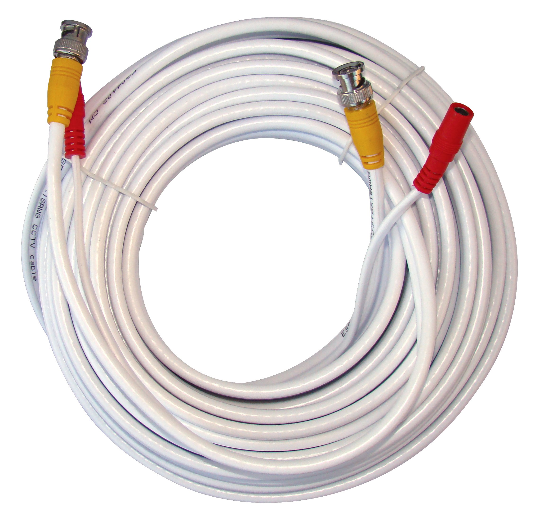 Q-SeeQSVRG100 UL Rated E475392 Shielded Video & Power 100 Ft BNC Male Cable with 2-Female Connectors | Easy Installation, Weather Resistant, Strong UL Approved Cable | White