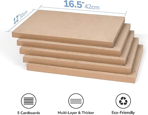 Miniatura 3 de Conlun Caja rascador para gatos con almohadilla para rascar gatos, tumbona portátil de cartón corrugado de 3 capas, rascador de cartón resistente de