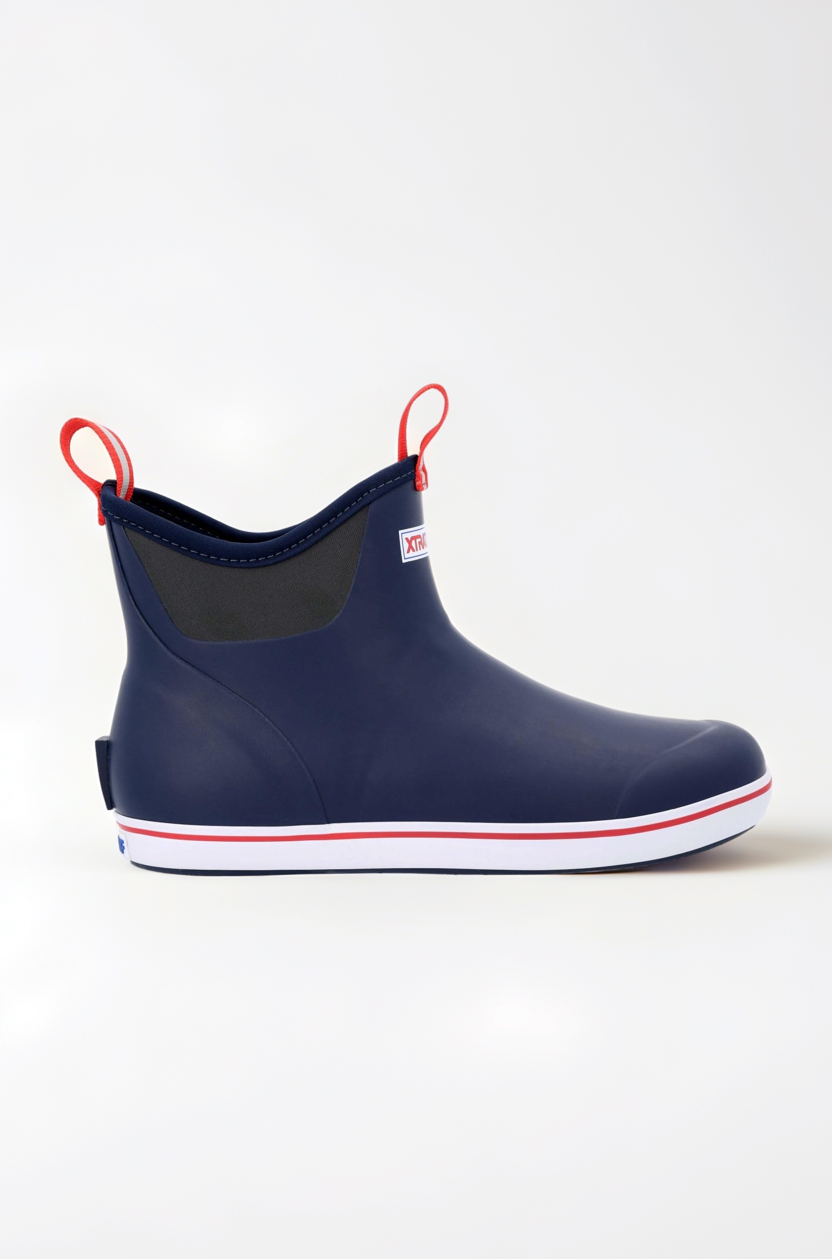 Performance Series 6" Men’s Full Rubber Ankle Deck Boots, Navy & Red (22733)