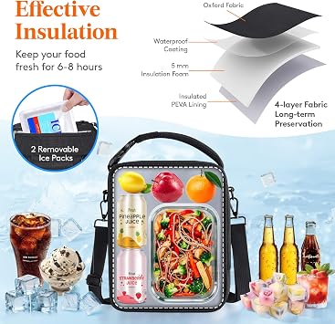 Lifewit Insulated Lunch Box for Men, Expandable Cooler Bag