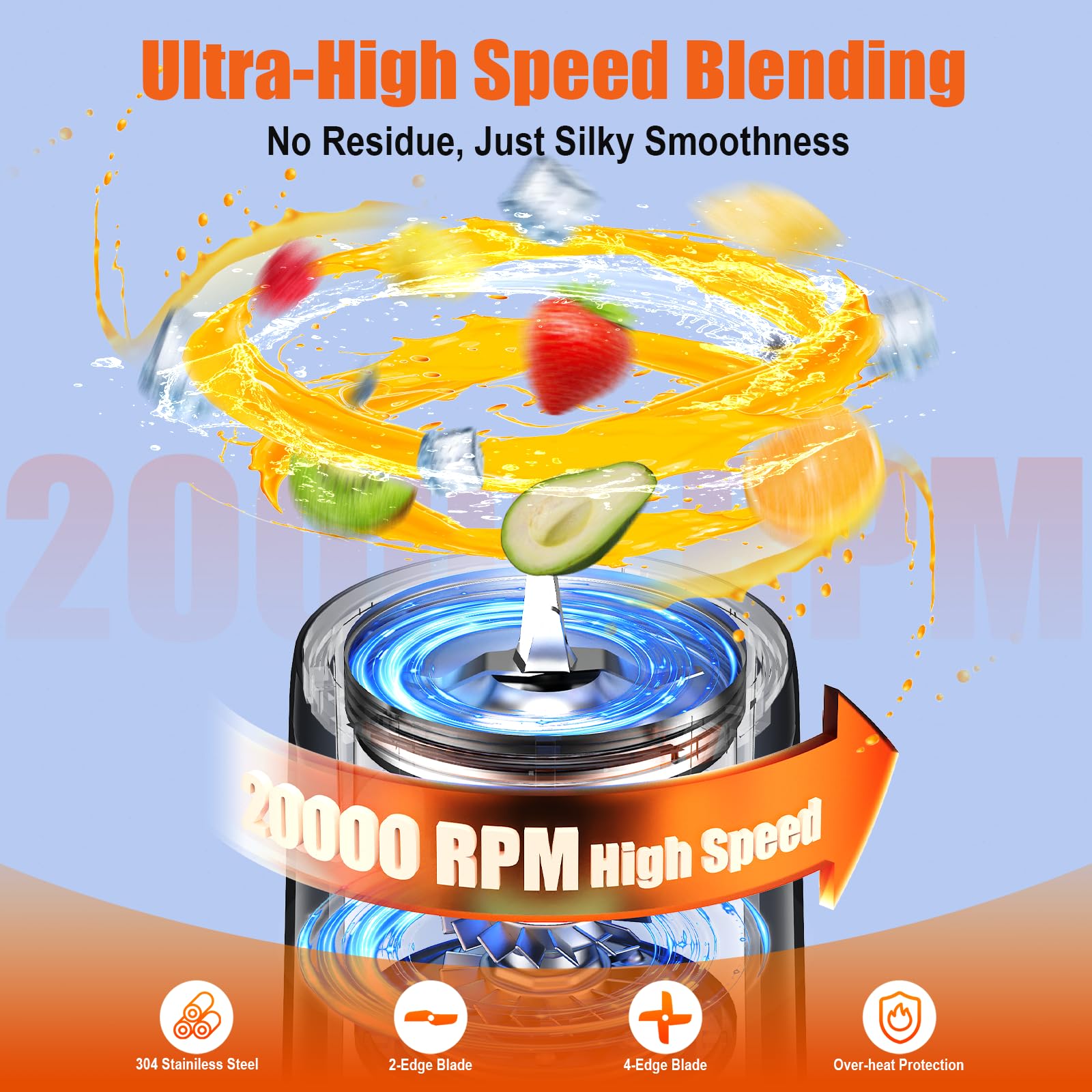 Mikser do smoothie, osobisty mikser kuchenny 1000 W z przenośnym kubkiem do smoothie z pokrywką, kubek do kawy 355 ml z hermetyczną pokrywką