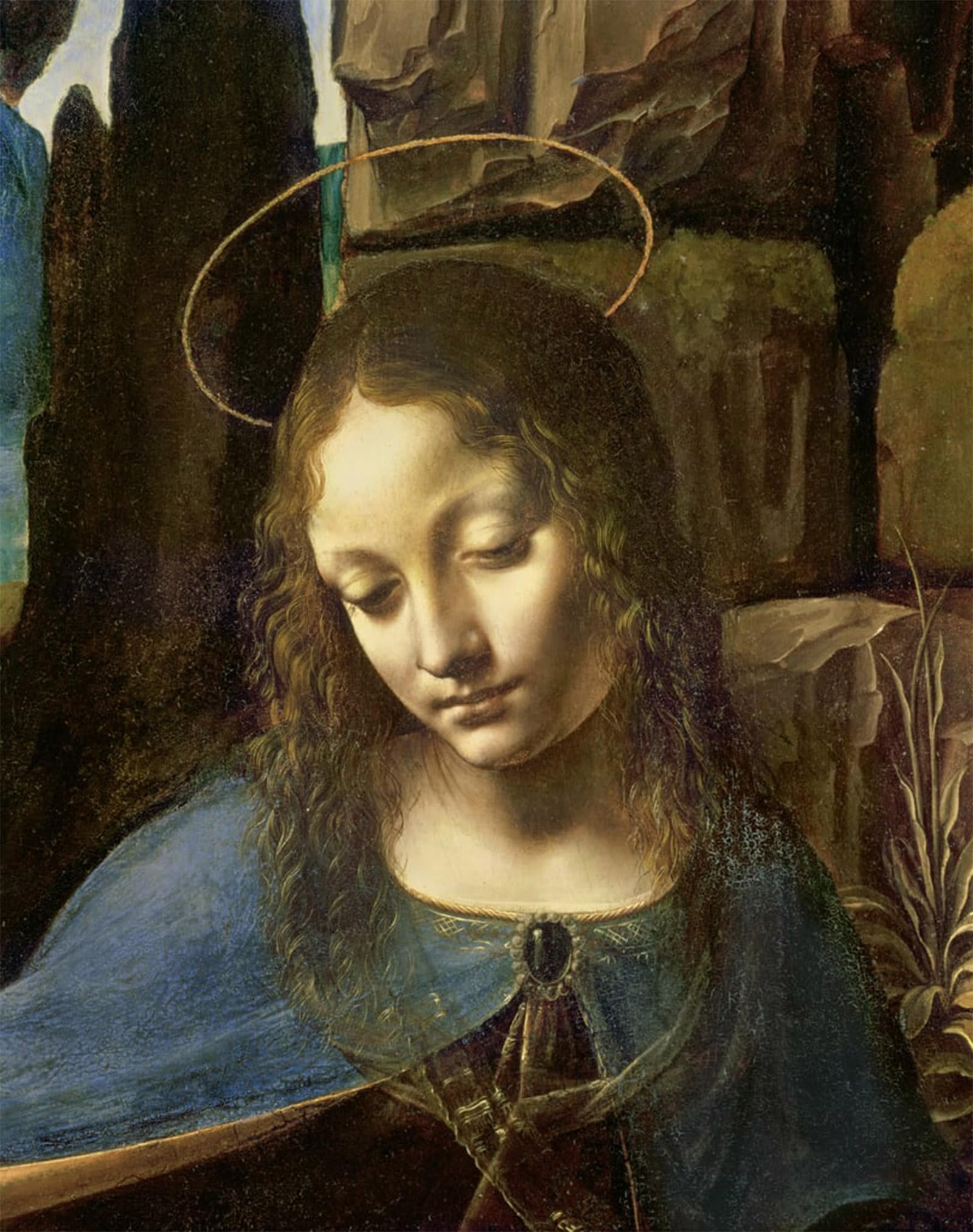 POSTERIIk Vintage Print Pop Art Landscape Artwork Detail of the Head of the Virgin From the Virgin of the Rocks by Leonardo Da Vinci Art Prints for Office Home Decor 60x90cm