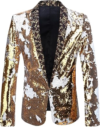 Herren-Blazer mit 2 Farben und glänzenden Pailletten