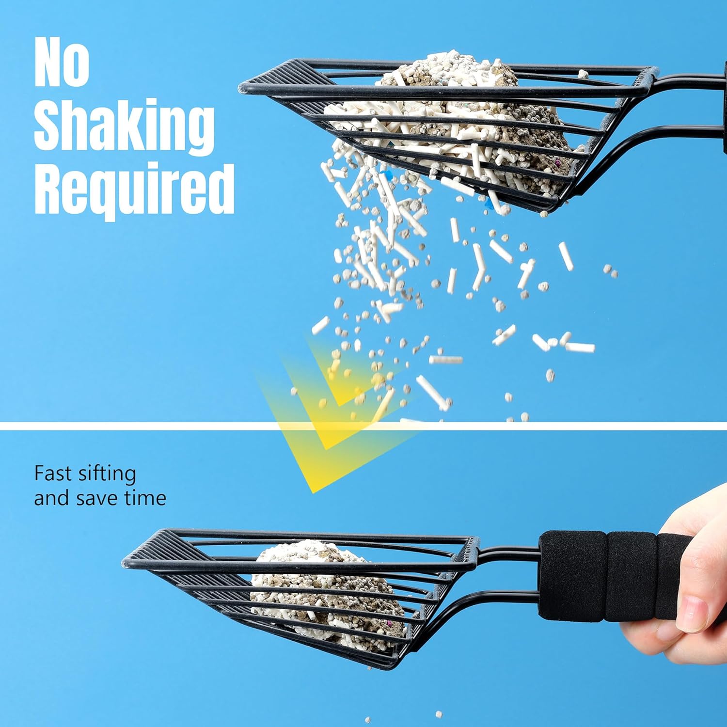 BasicForm Metal Cat Litter Scoop - Fast Sifting Deep Shovel with Comfy Handle, Designed for Multi-Cat Owners 7 81DPVXpk4QL. AC SL1500