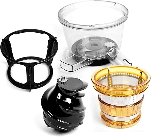 Miniatura 3 de Kuvings Exprimidor silencioso, plateado, paquete especial con colador en blanco + colador de batidos + cepillo de boquilla