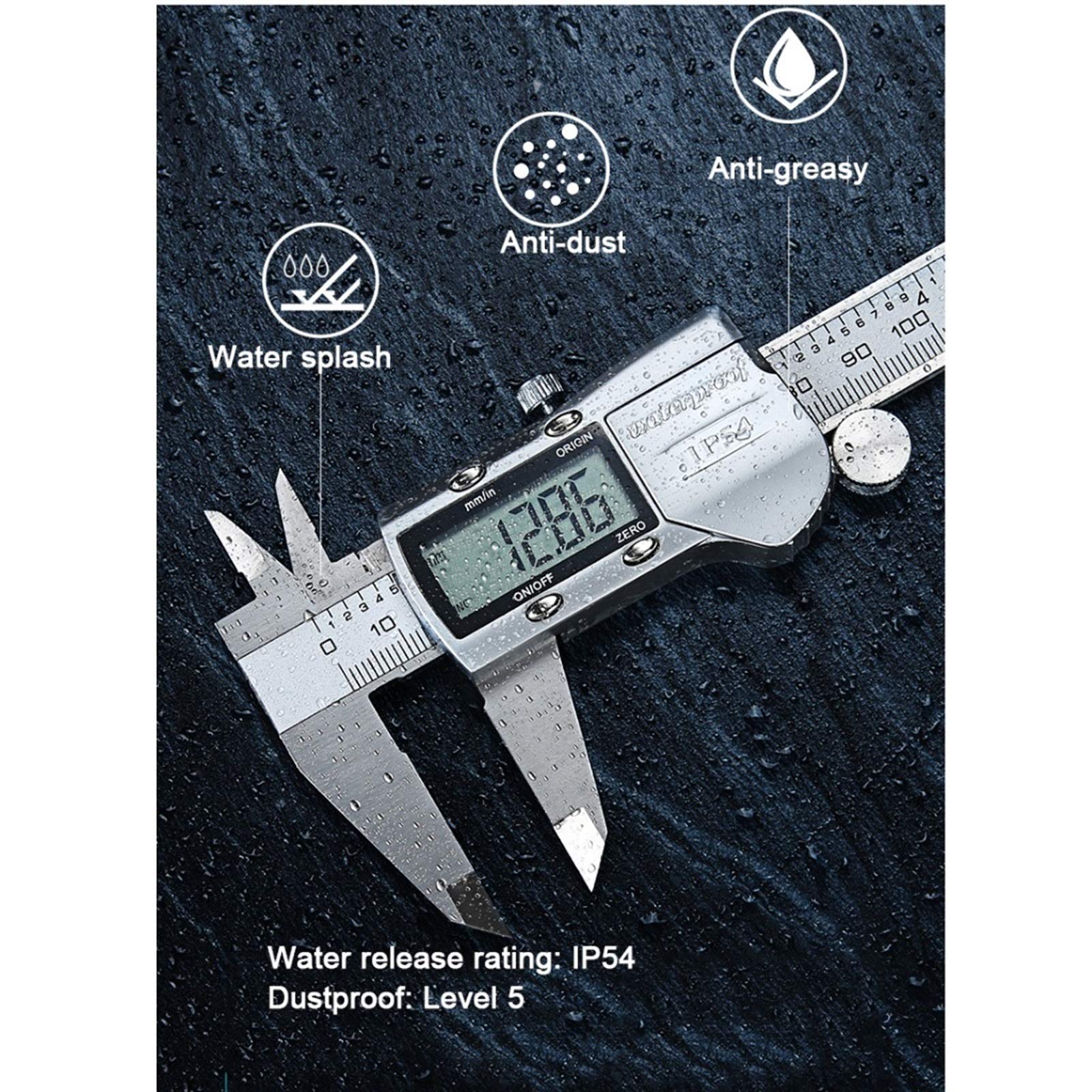 Suwalizki Elektroniczny Cyfrowy Cyfrowy Zacisk Ze Stali Nierdzewnej Vernier Caliper High Precision Industrial Pomiar Narzędzia Zakres: 0-150mm