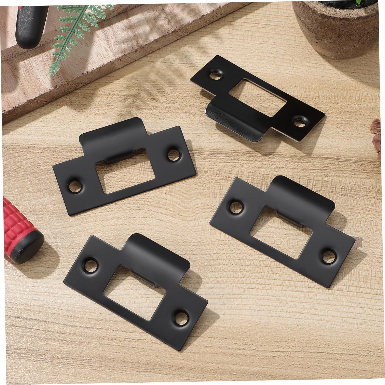 NUOBESTY 4 Ensembles Plaques De Renforcement De Porte Inoxydable Lot De Gâches De Verrouillage Pour Sécuriser Vos Portes Les Effractions 4 Pièces * 4