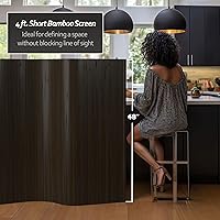 Vista 42 de Red Lantern Pantalla de onda de bambú corta de 4 pies - Blanco