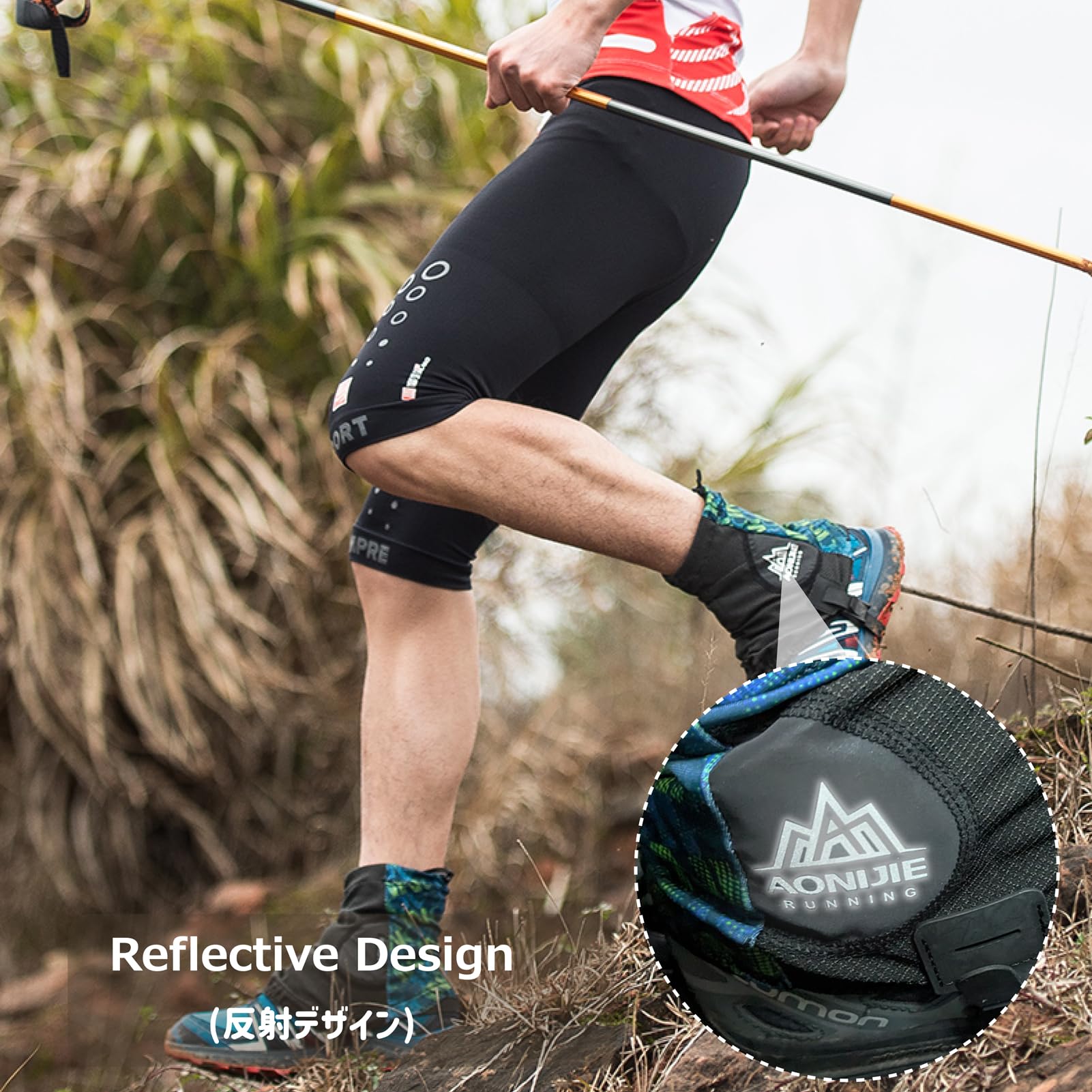 Azarxis Reflektierende Trail Low Gaiters, Gamaschen Atmungsaktiv für Damen und Herren, Wandern, Klettern
