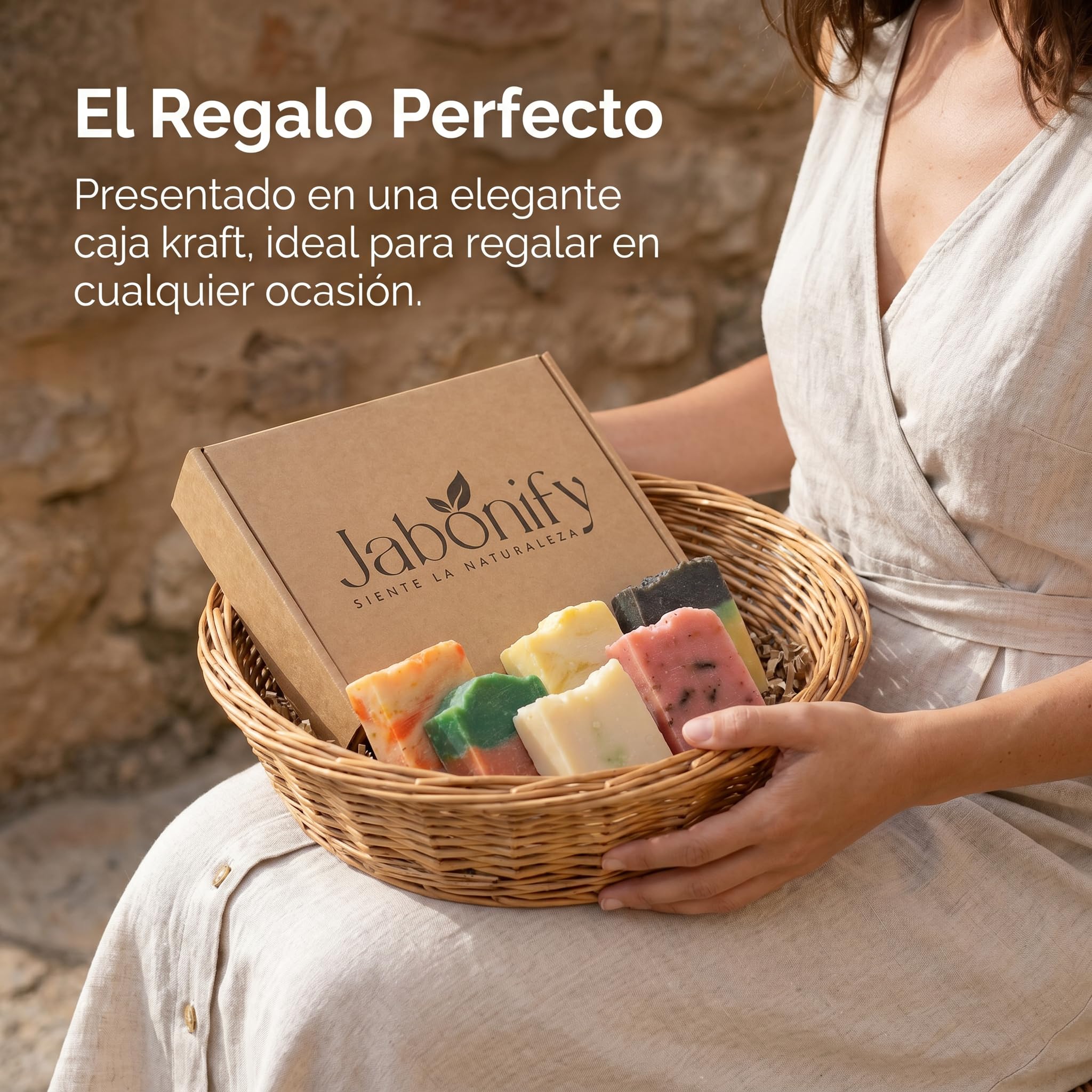 Pack Regalo Jabones Naturales Artesanales, 6 Unidades x 100gr, Barra Hidratante, con Rosa Mosqueta, Argán, Caléndula, Aloe Vera, Papaya y Aguacate