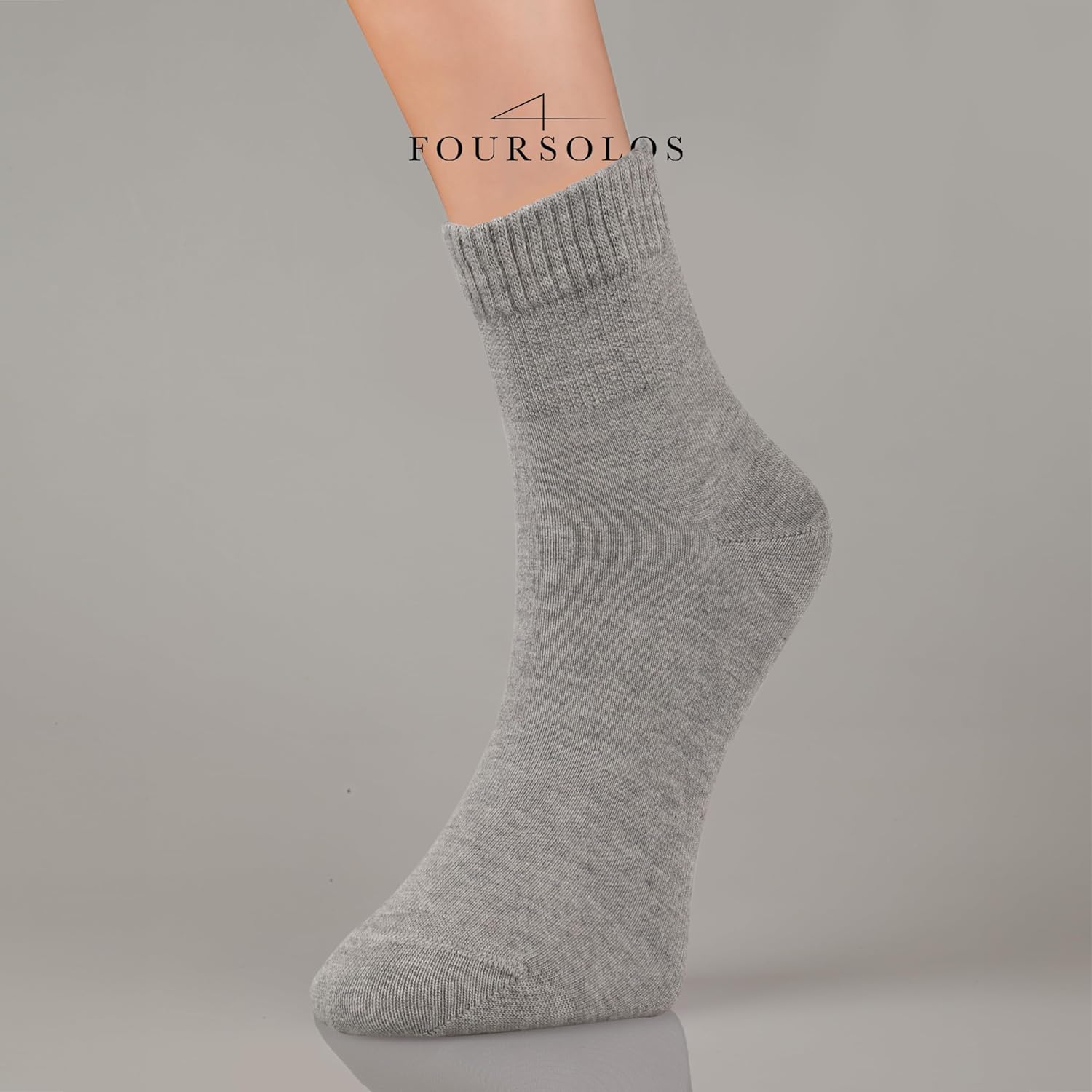 Men Bamboo Diabetic Socks Black Size 9–12,Soft Bamboo Fiber Socks for Sensitive Feet,Daily Wear, 4 Pairs - Image 7