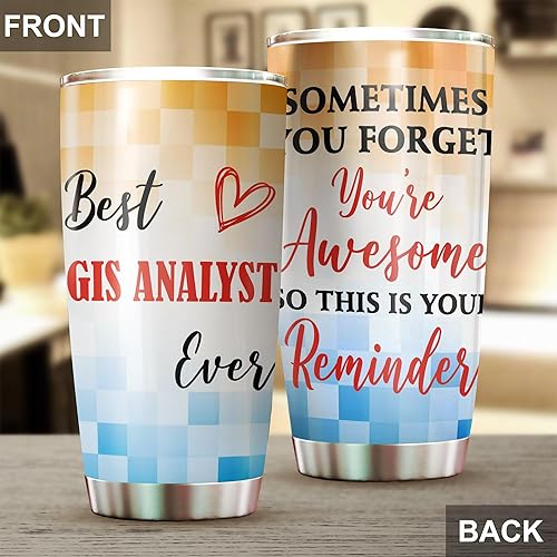 Miniatura 4 de Best GIS Analyst Ever - Vaso de acero inoxidable de 20 onzas, regalos de oficina, mujeres, hombres, amigos de trabajo, compañeros de trabajo, taza