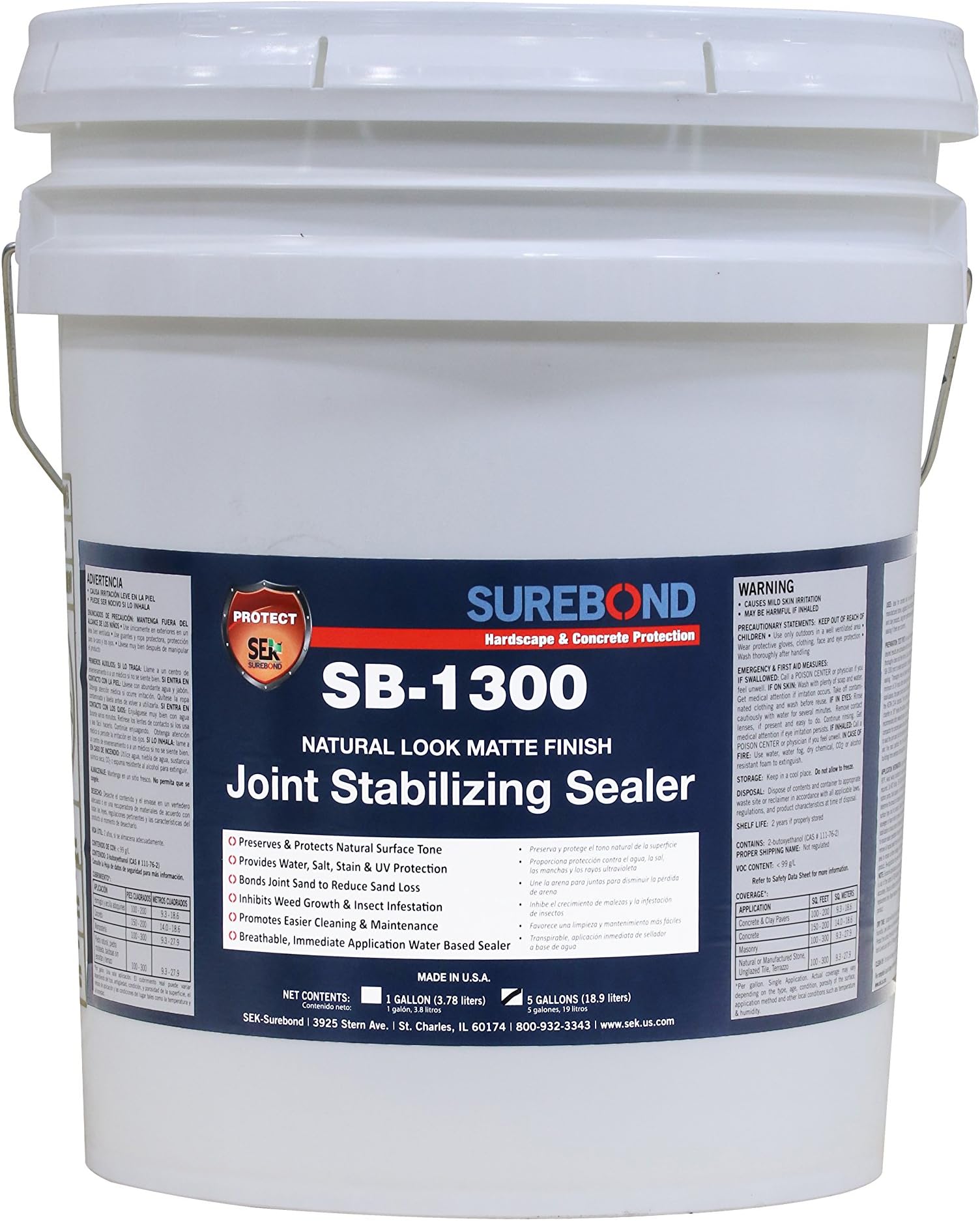 SEK Surebond SB-1300 P Natural Look Matte Finish JSS, Water-Based Acrylic Co-Polymer, COLORLESS
