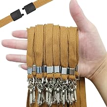 Korty Breakaway Lanyards for Id Badges Lanyard with J-Hook Bulk Flat for Name tag ID Badges Holder 25, Gold