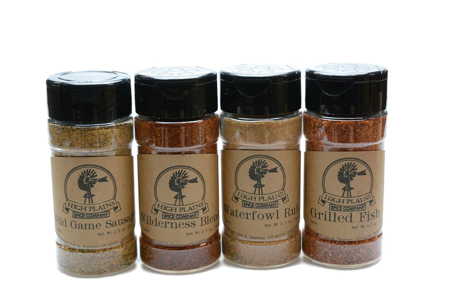 The Outdoorsman Gift Set of 4 ~ Gift Set by High Plains Spice Company ~ Gourmet Meat and Veggie Spice Blends & Rubs For Beef, Chicken, Wild Game, & All Recipes ~ Spice Blends Handcrafted In Colorado