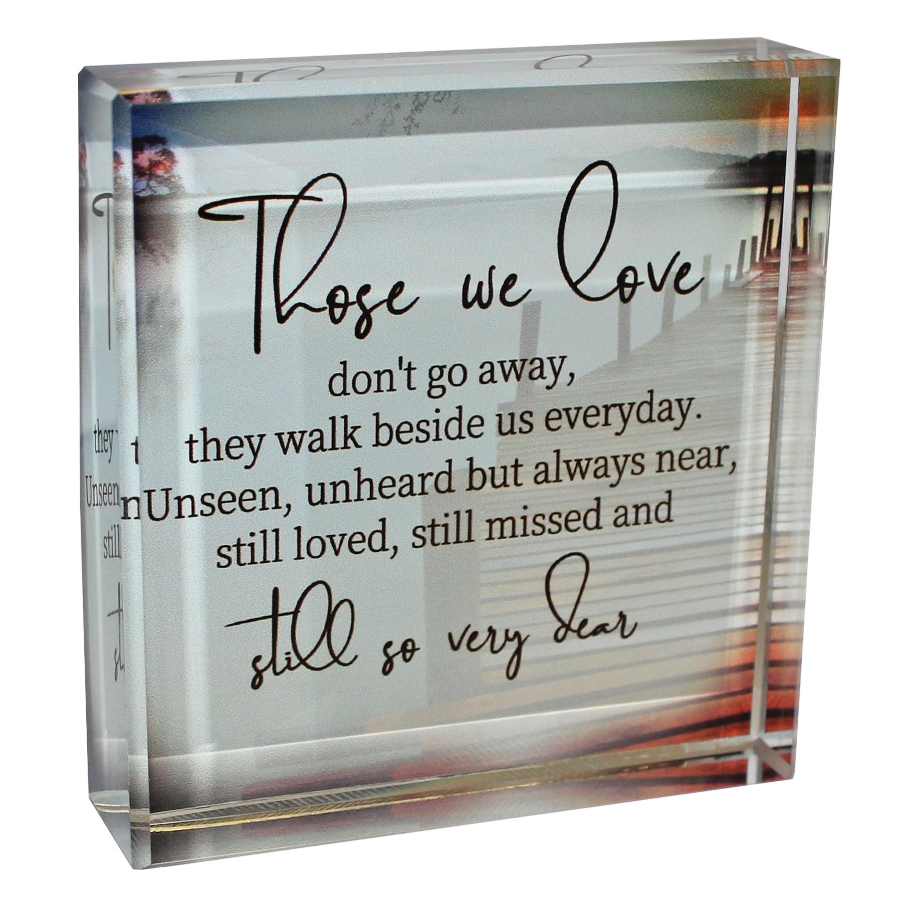 Widdle Gifts Glass Block Paperweight with Wording Memorial Plaque - Those We Love 6811