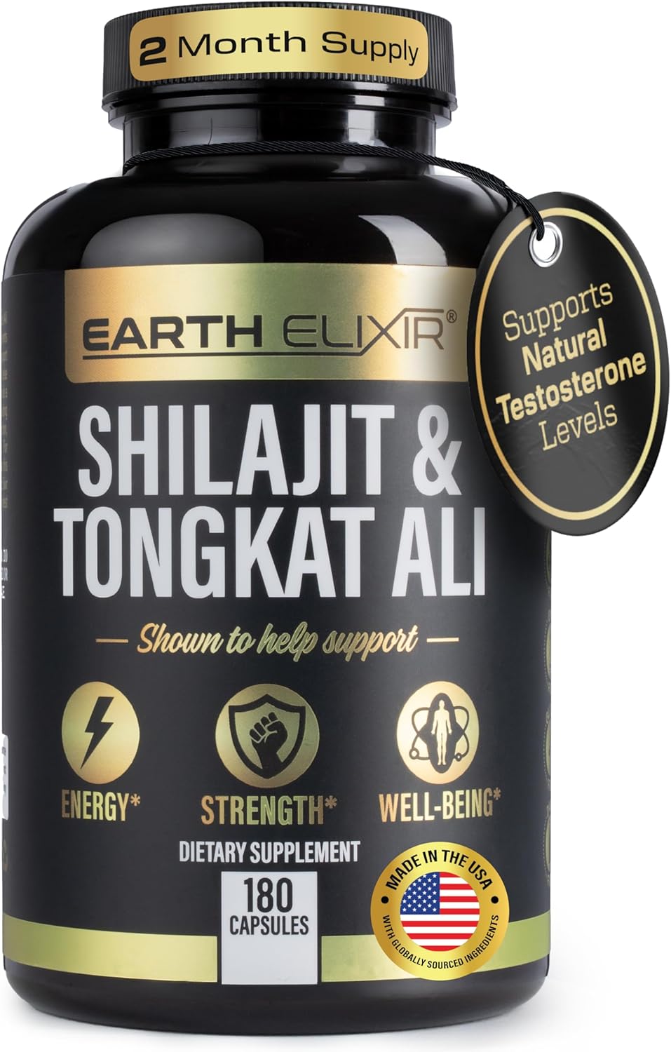 Shilajit and Tongkat Ali for Men and Women – Pure Shilajit Capsules w/High Potency Fulvic Acid & Trace Minerals – Shilajit for Men with Natural Testosterone Support for Energy & Muscle Growth