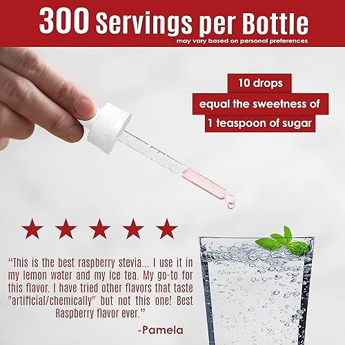 Miniatura 2 de Stevia Select Stevia Drops - Líquido de stevia de cereza negra, frambuesa y chocolate oscuro, sabores de stevia sin azúcar, paquete (3) botellas de