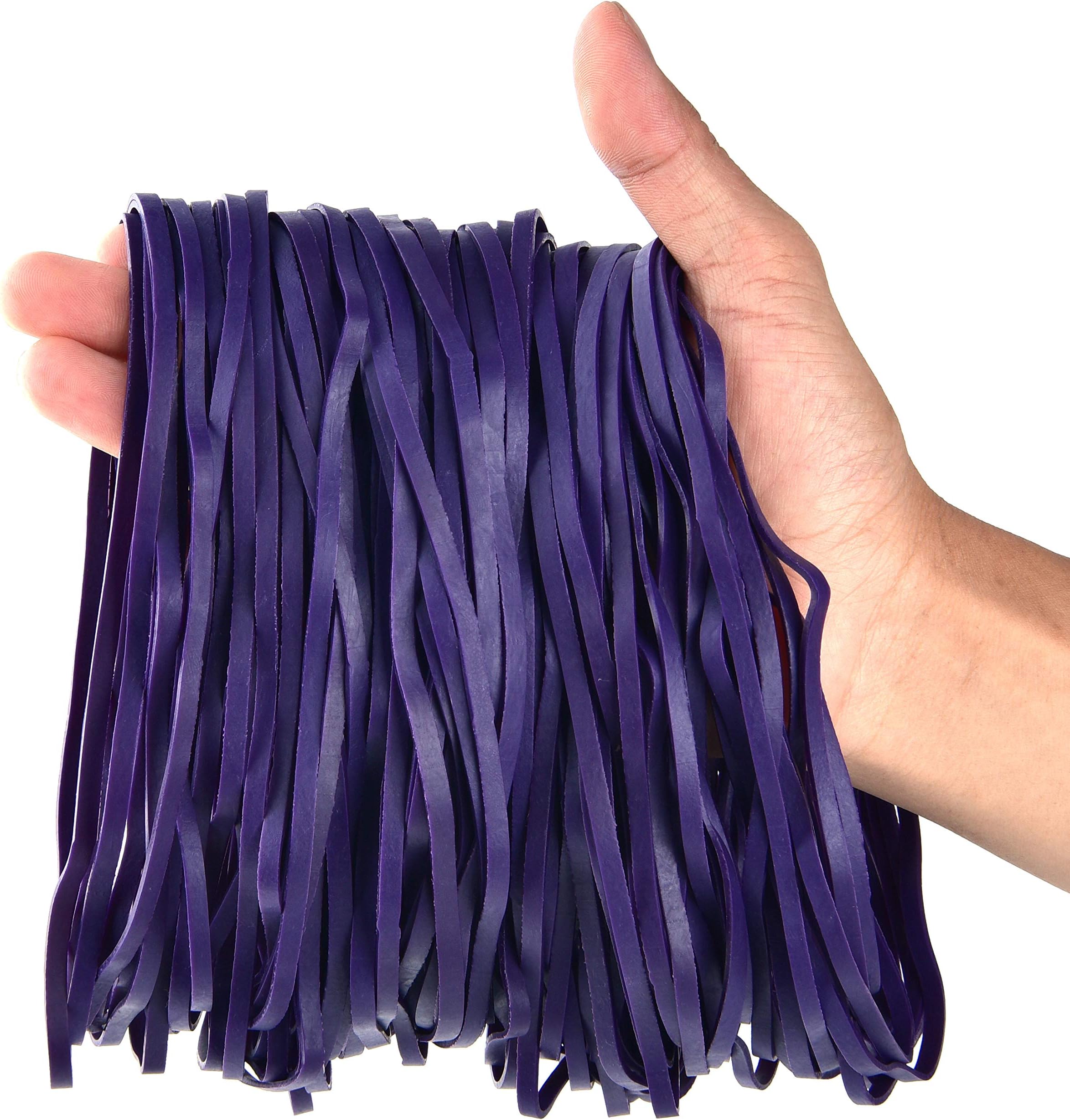 300 Pieces Large Heavy Duty Rubber Bands - 8 Inches Long, Purple, For Office, Bundling & Crafts