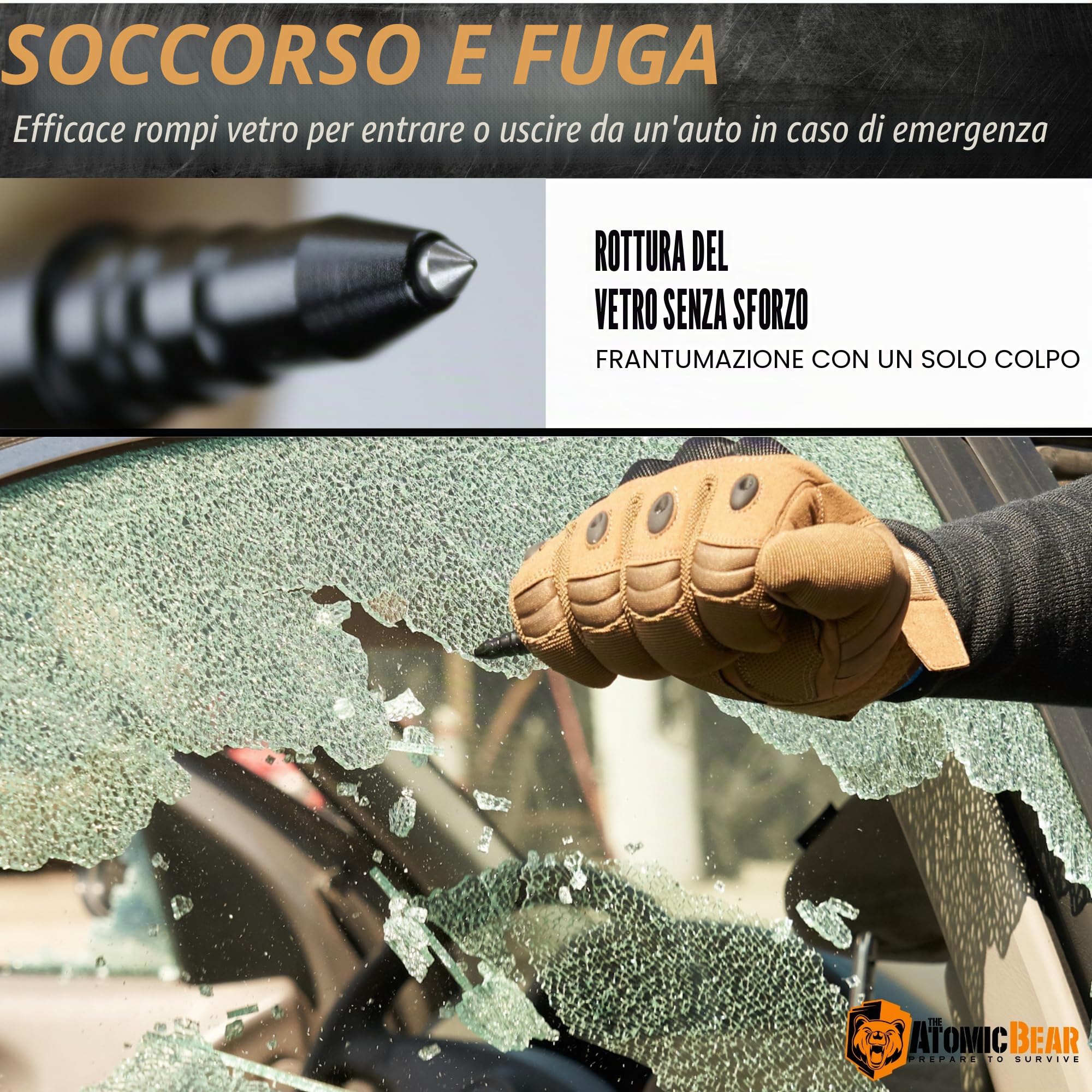 The Atomic Bear Penna tattica – Penna con interruttore finestra – utilizzata in polizia e attrezzature militari – Penne a sfera con 2° ricarica di inchiostro gratuita