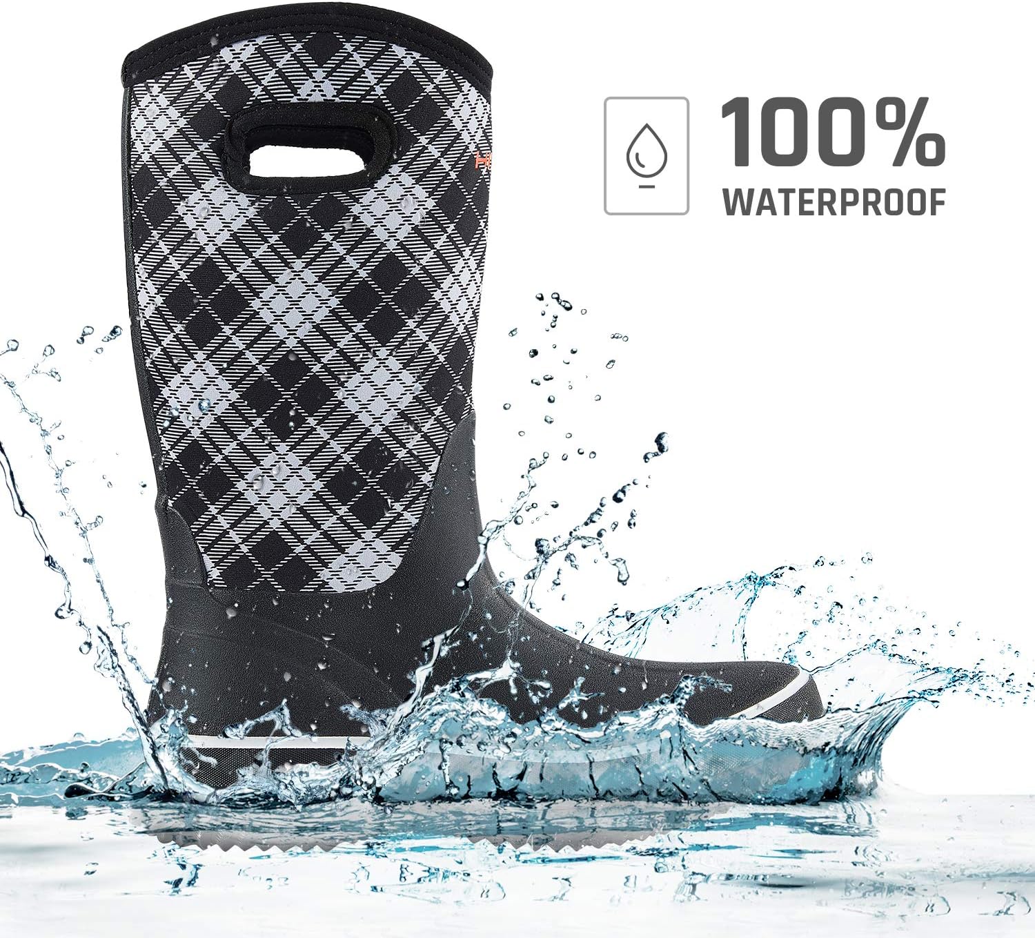 HISEA Women Mud Boots, Neoprene Rubber Garden Shoes Waterproof Mid Calf Rain Boots for Outdoor - Image 6