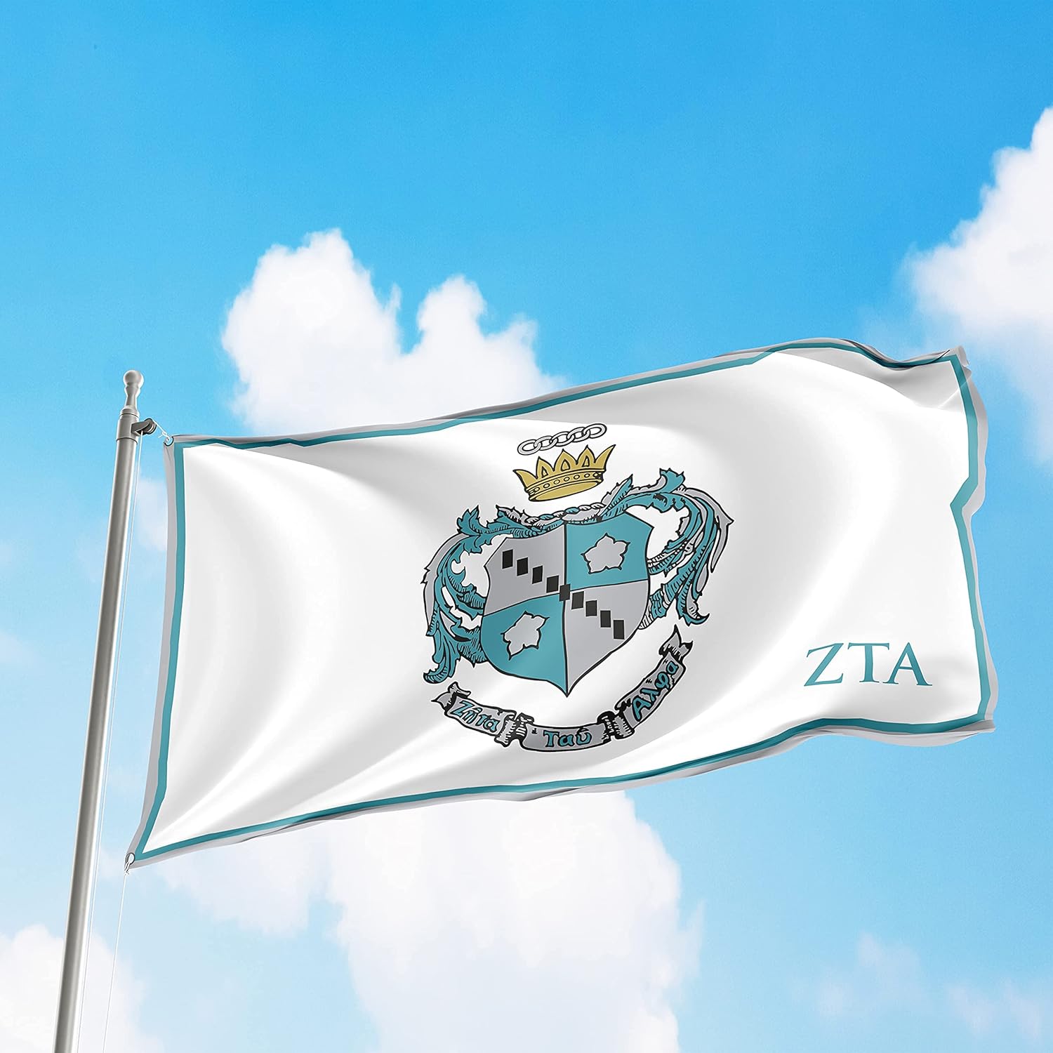 Zeta Tau Alpha Sorority Greek Life Licensed Flag 3x5 Feet Flag Banner Wall Decor Outdoor Indoor Decoration Brass Grommets Double Stitch