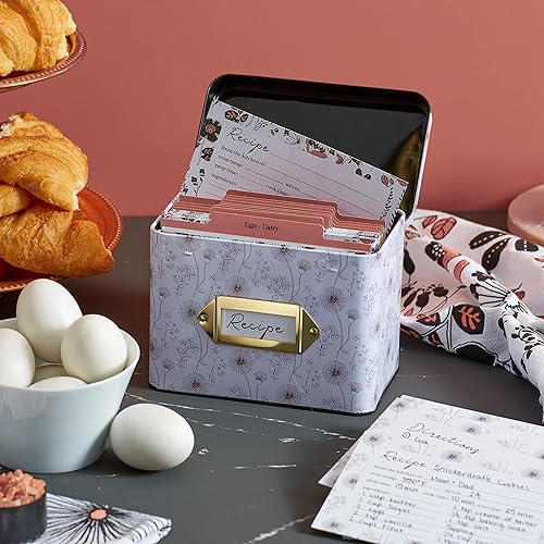 Miniatura 9 de C.R. Gibson Night and Day - Caja de recetas y juego de tarjetas con divisores, 4.1 x 6.6 pulgadas de ancho x 4.8 pulgadas de alto, multicolor