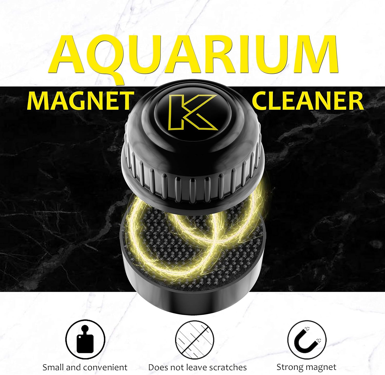 Aquarium Magnetic Brush, Easy to Hide Mini Algae Scraper, Fish Tank Magnet Cleaner Suitable for Cleaning Glass and Acrylic Tank