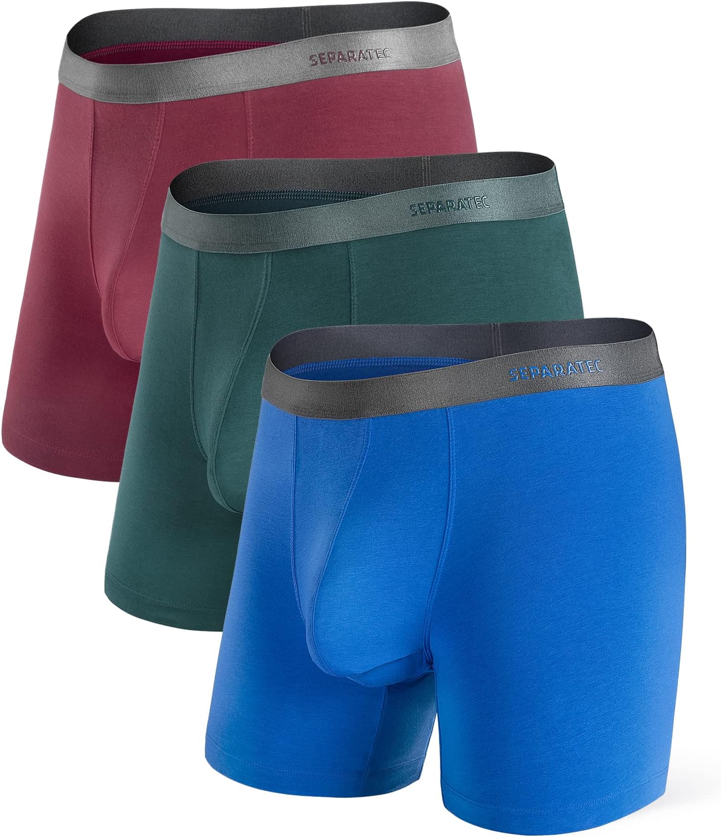 Mens Underwear with Pouch Moisture Wicking Rayon Made From Bamboo Underwear Men Breathable Boxer Briefs 3 or 6 Pack