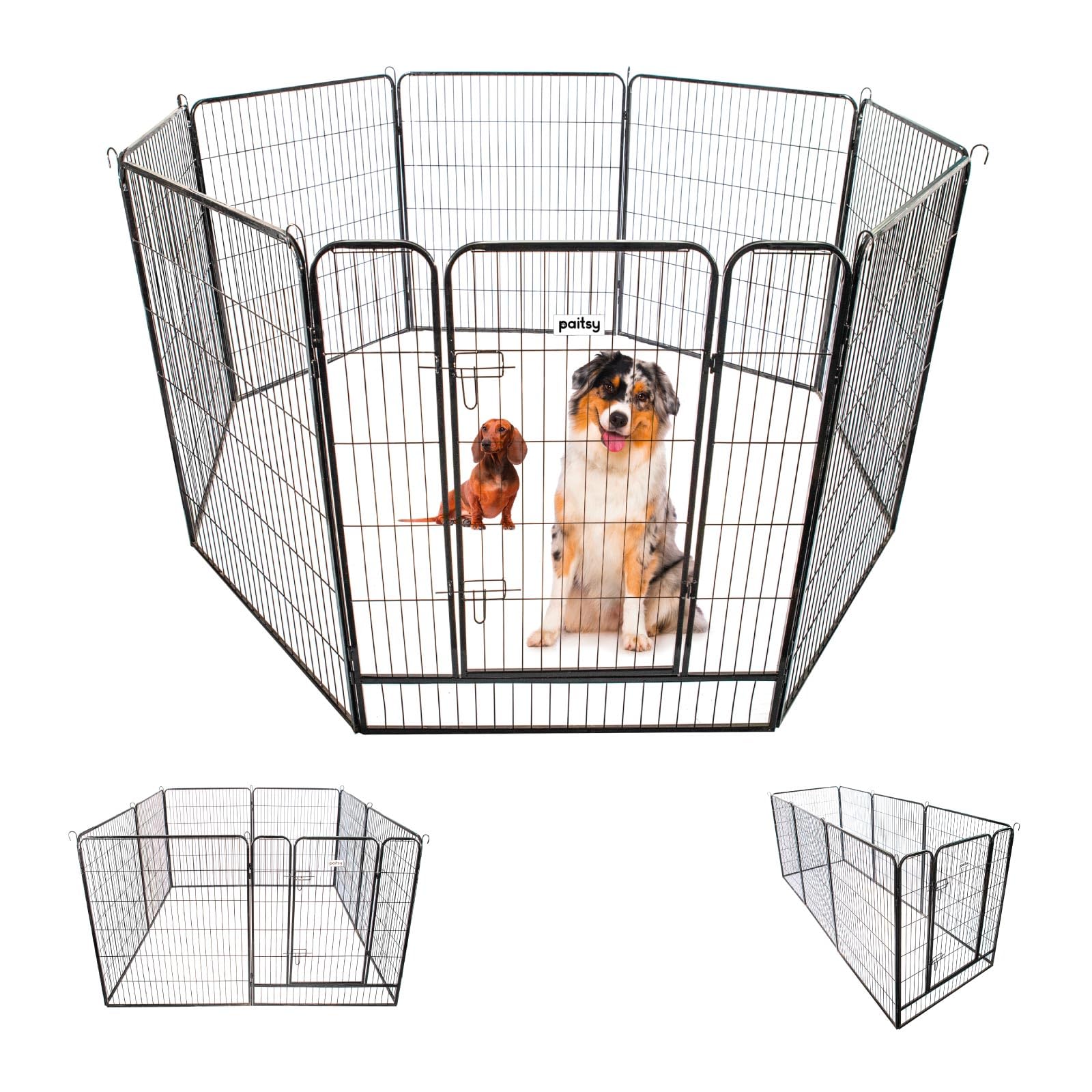 Parque para Perro, Cachorro y Conejo GARDEO100x120x8, 8 Paneles 100x120 cm, 4 m², Modular, Interior y Exterior, Plegable, garantía 5 años