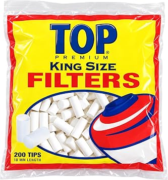 TOP - 18mm Premium King Size Filter Tips - 200 Filters per Bag
