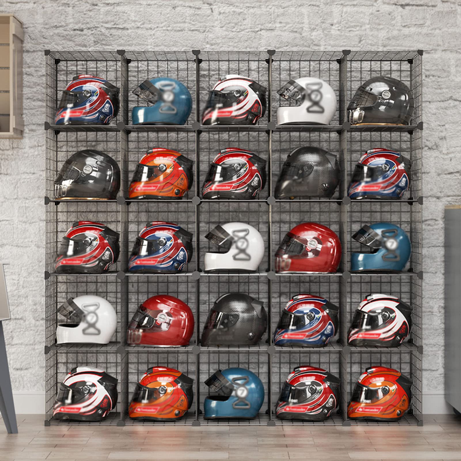 Chapeau Organisateur Boîte Support de Casque de Moto Monté Au Sol,vitrine de Stockage Chapeau de Magasin de Détail Commercial Moderne,contenants Porte-Bouchons Empilables,for Casque de Baseball/rugb