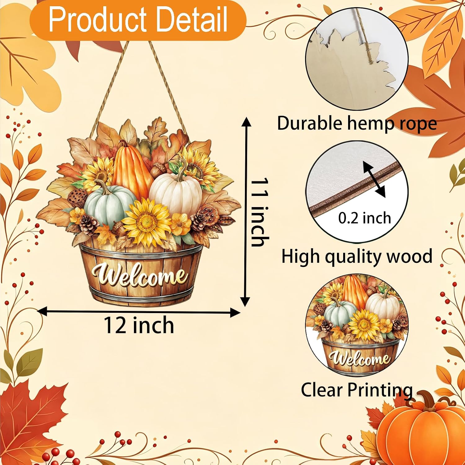 Fall Decorations for Home Fall Door Decor Fall Wall Decor Welcome Sign