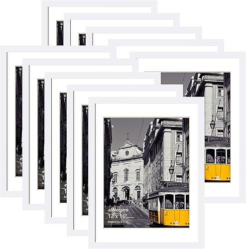 Vista 99 de eletecpro Juego de 10 marcos de fotos de 8 x 10 pulgadas, collage de fotos, decoración de pared, fotos de 5 x 7 con paspartú o de 8 x 10 pulgadas
