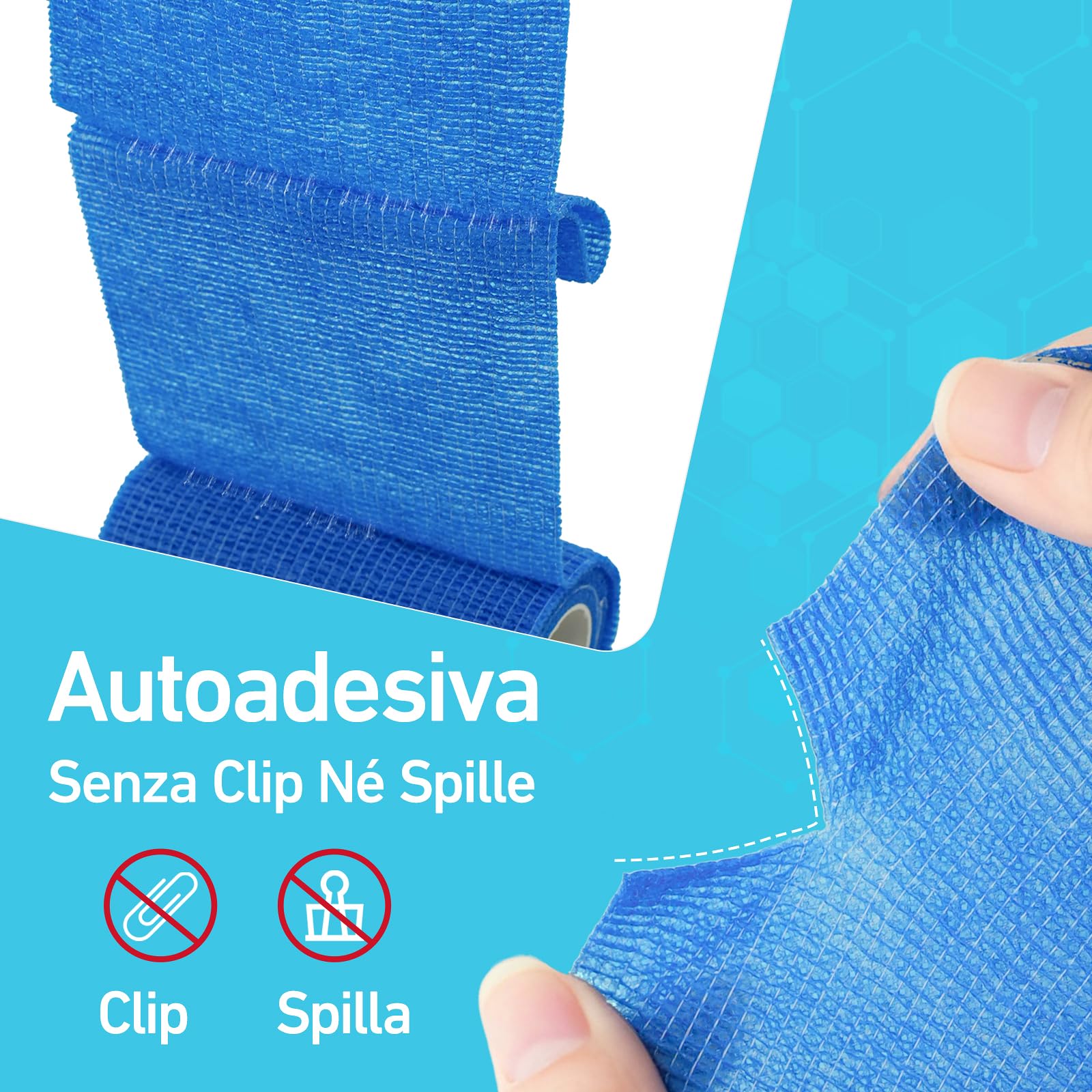Benda Elastica Autoadesiva, Benda Elastica Coesiva 10cm x 4,5m, Traspirante e Multicolore, per Sport e Animali (12PCS)