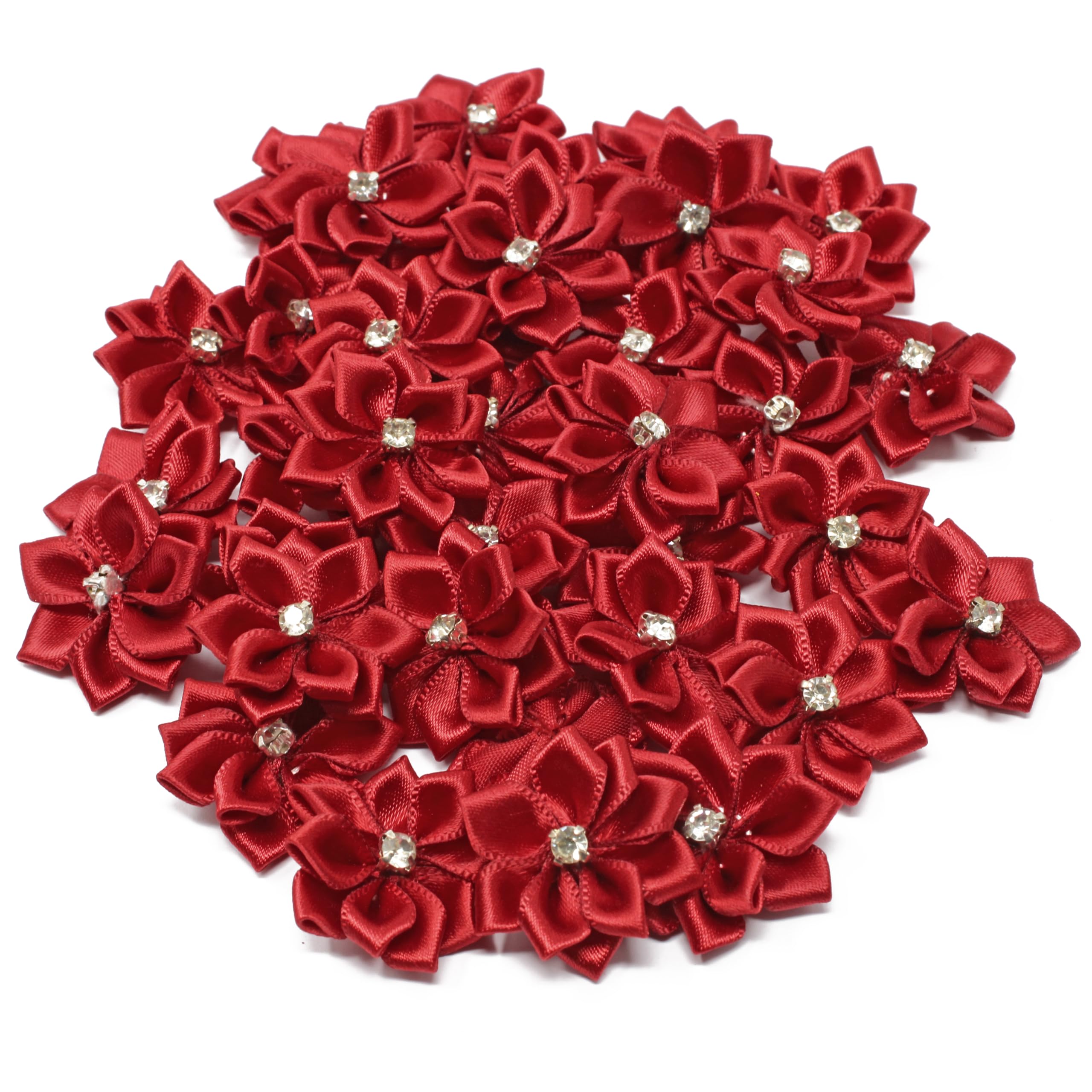 Fleur En Ruban De Satin Mauve 50mm