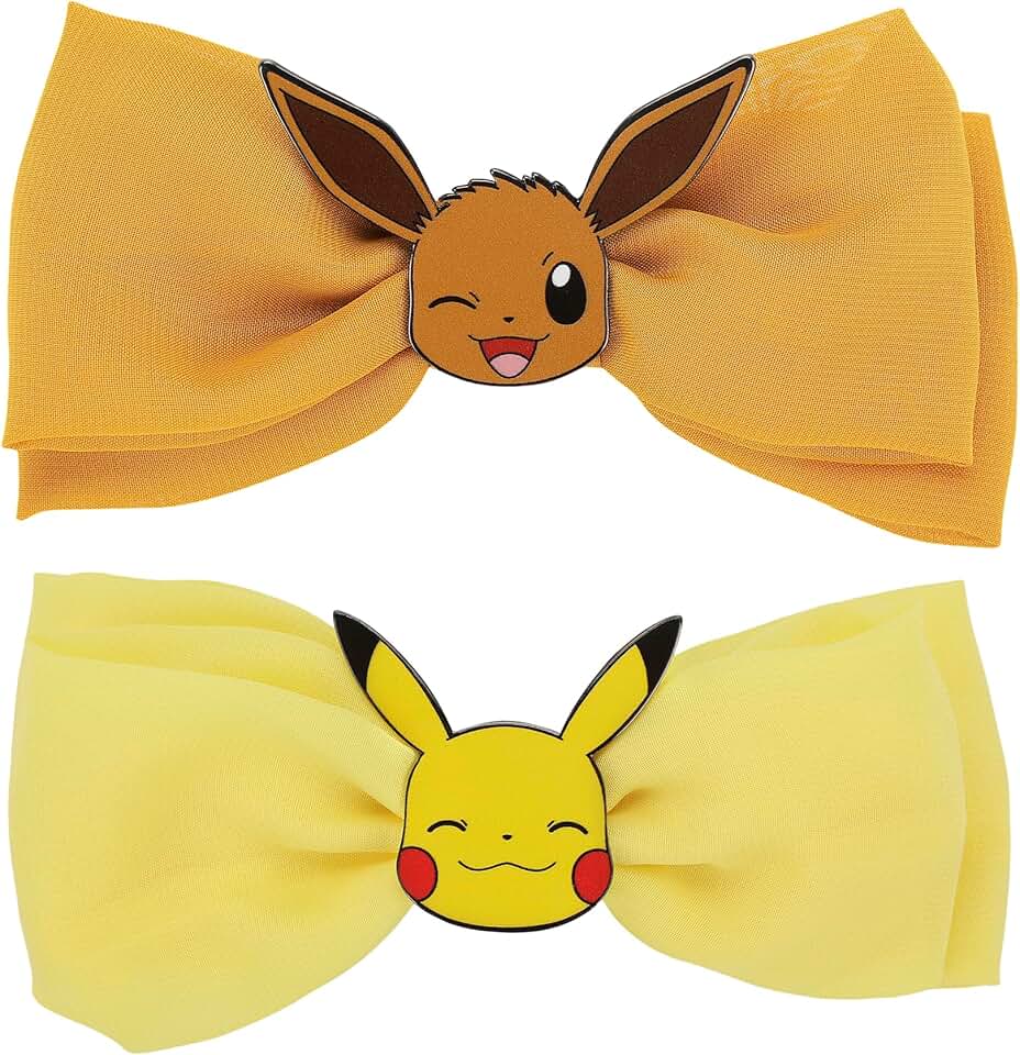 Bioworld 精靈寶可夢 皮卡丘和 Eevee 一對 5.5 英寸 Bestie 蝴蝶結
