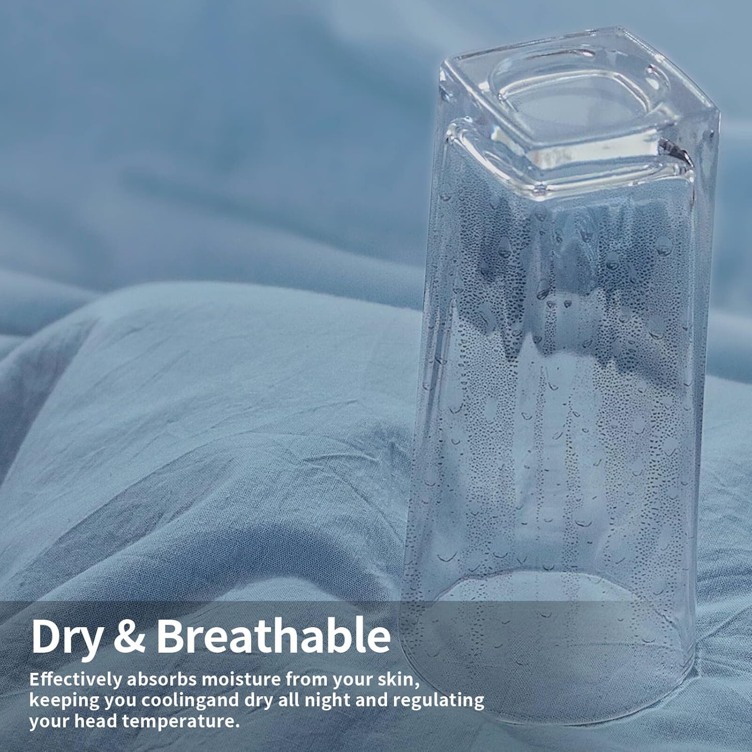 NEXHOME PRO 100% Organic Cotton King Pillowcases Set of 2, Envelope Closure Linen Feel Textured Natural, Soft and Durable, Premium Cooling Pillow Cases for Bed (20x36 inch, Blue) - Image 6