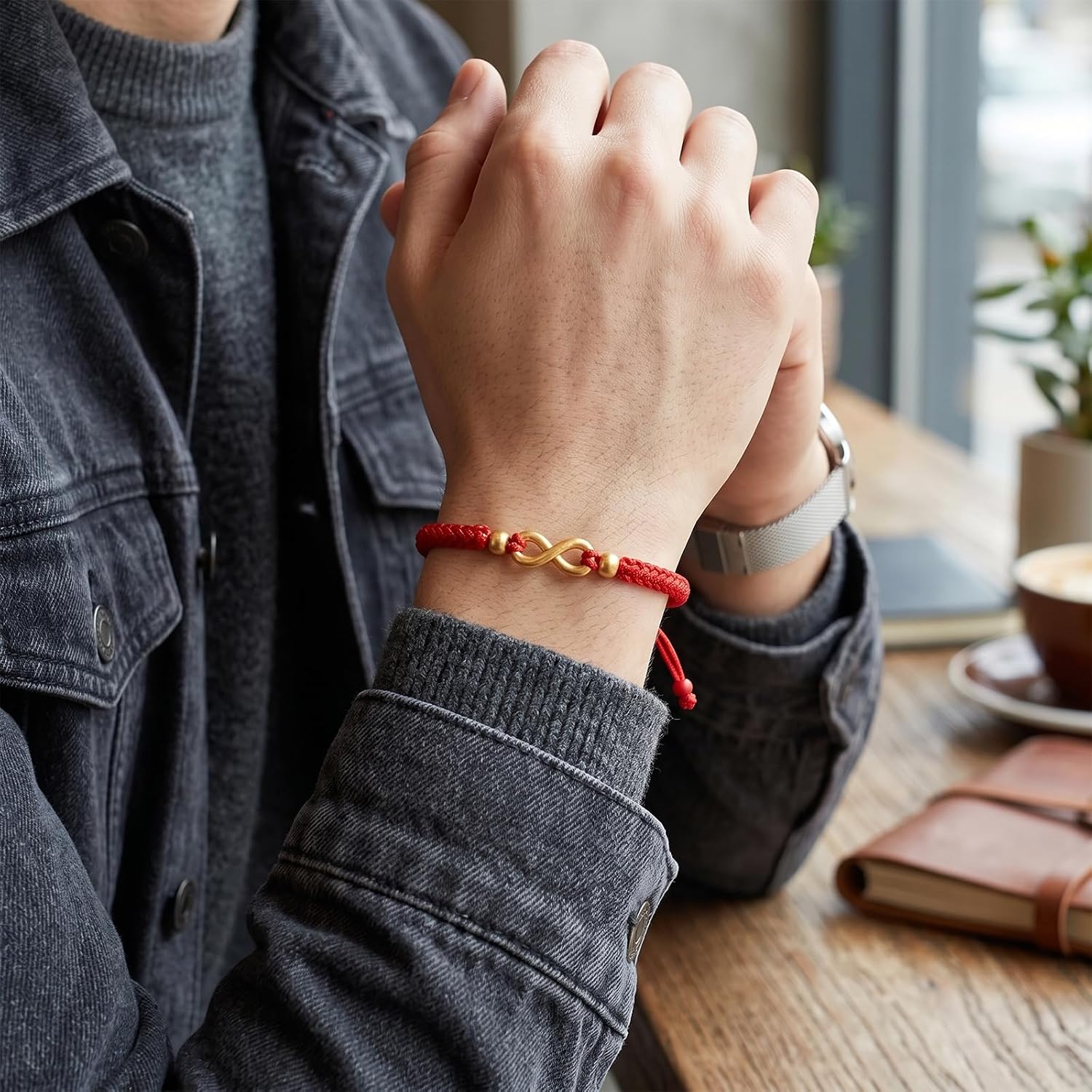 Infinity Red String Bracelet for Women, Copper Lucky Red Cord Bracelets Adjustable Nylon Braided Knot for Protection Good Luck Eternal Love Spiritual Jewelry Gift for Her