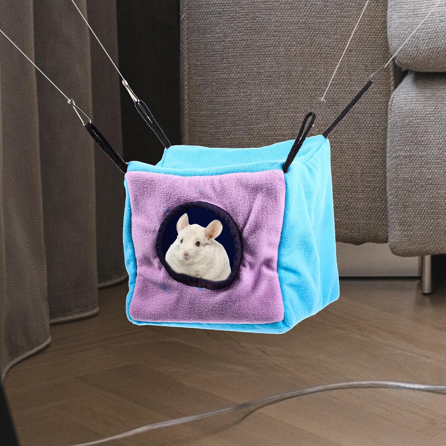 GANAZONO Pet Cage Hammock Hamster Bed Hanging Small Animal Nesting Bed Comfortable Guinea Pig Squirrel Hammock for Winter Use