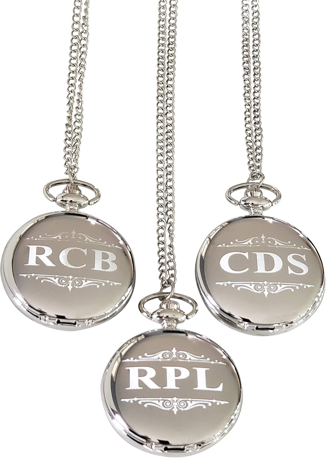 10 Groomsmen Wedding Unique Gifts, Set of 10 Engraved Pocket Watches, The Chain, Box and Engraving Included, Comes in 5 Colors