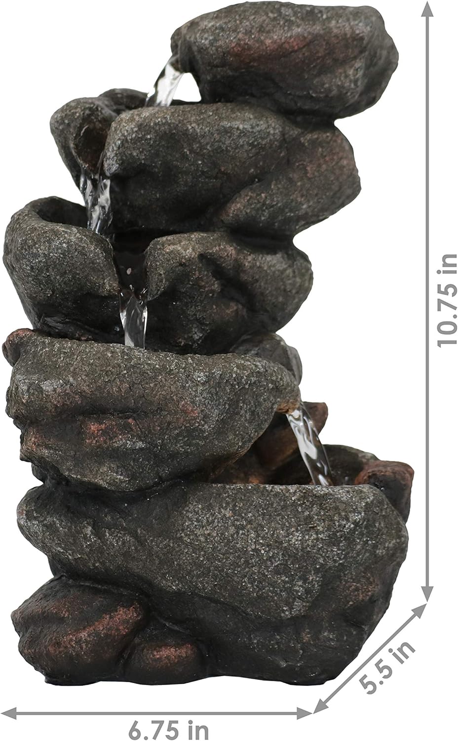 Sunnydaze Rocky Falls Indoor Tabletop Water Fountain with LED Light - Serene Rock Water Feature - Indoor Relaxation Fountain - Perfect for Living Room or Office Space - Electric Soothing Waterfall : Sunnydaze Decor: Home & Kitchen