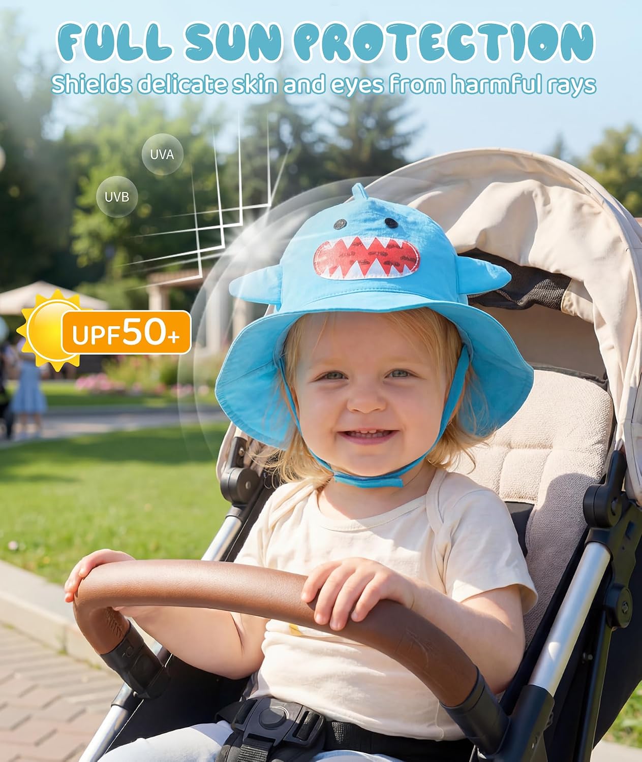 Azue Cute Baby Sun Hat,Wide-Brim Toddler Bucket Hats for Kids 0-8 Years image 2