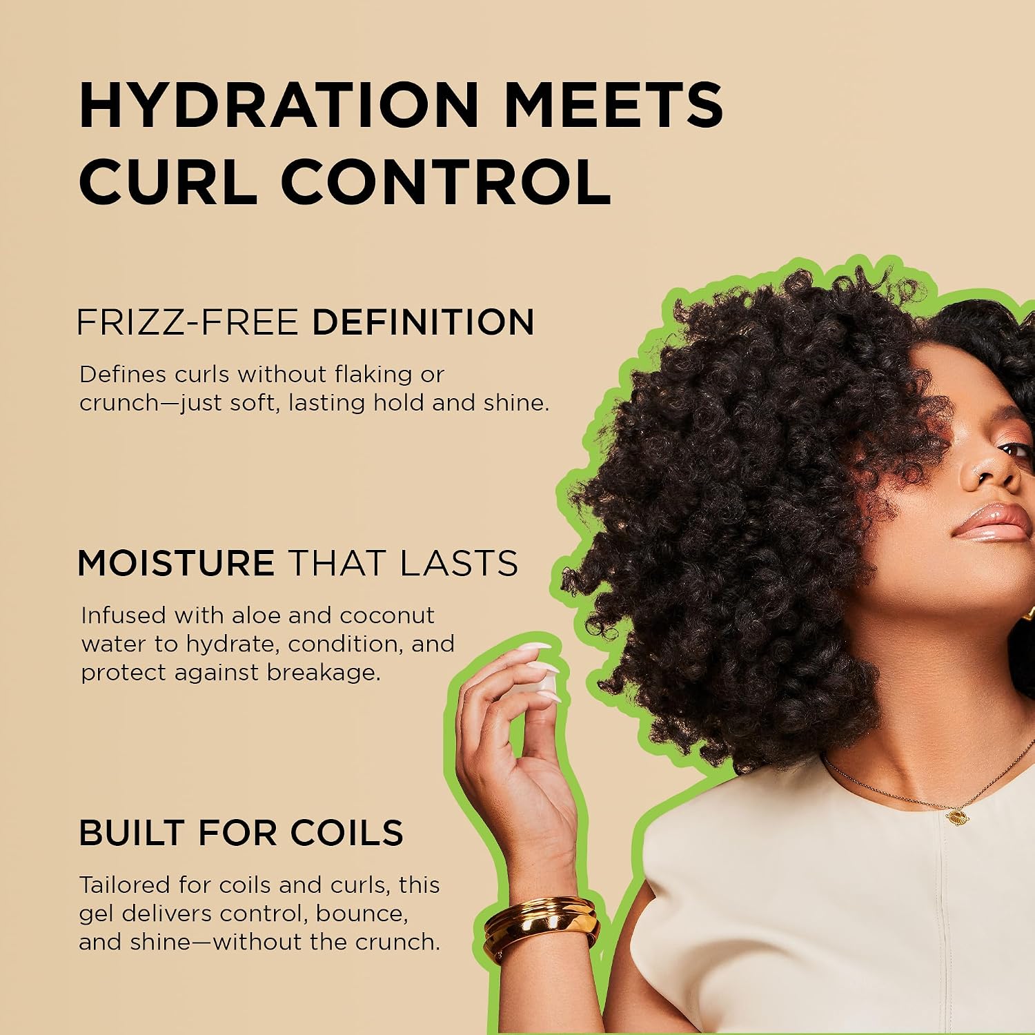 African Pride Moisture Miracle Hydrate & Hold Curl Defining Gel for Curly & Coily Hair, Controls Frizz, Hydrates, Defines Coils & Curls, No Flakes, 18oz image 2