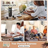 Vista 2 de Cafetera de café expreso a batería, cafetera Portatil Expreso, 20 bares, mini cafetera pequeña de 5 V, compatible con cápsulas NS y café molido