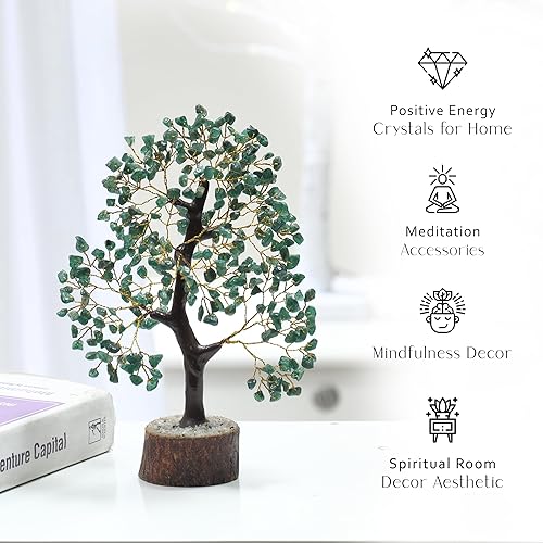 Miniatura 2 de Cristal de aventurina verde, árbol de cristal Feng Shui, cristales espirituales, decoración del hogar, piedras y cristales de meditación, regalos de