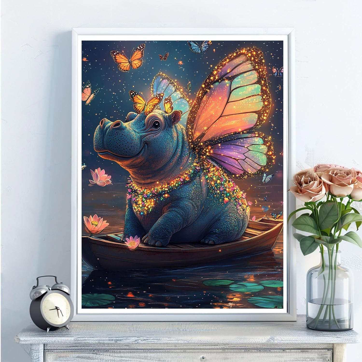 5D Diamond Art Kits for Adults - DIY Animal Diamond Painting Kits, Full Round Drill - Crystal Embroidery Cross Stitch Craft for Wall Decor Christmas Gifts - 12x16 Inch A620